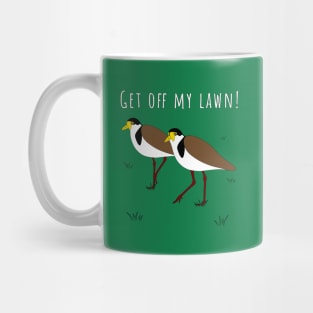 Get Off My Lawn Masked Lapwing Plover Mug